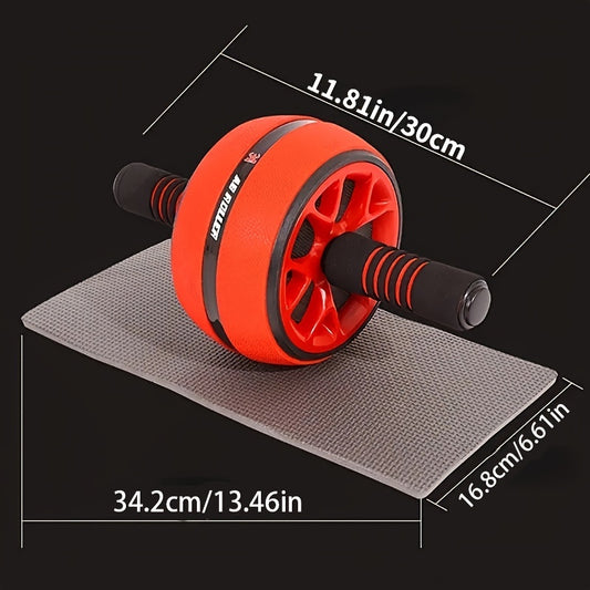 1pc Silent Ab Roller Wheel - Core Strengthener for Arms, Back & Belly - Fitness Equipment for Body Shaping - Durable PP/Stainless Steel/Foam - Available in Red, Blue, Black