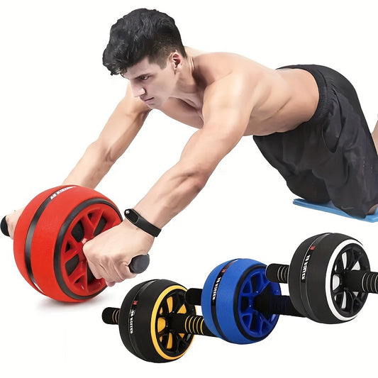 1pc Silent Ab Roller Wheel - Core Strengthener for Arms, Back & Belly - Fitness Equipment for Body Shaping - Durable PP/Stainless Steel/Foam - Available in Red, Blue, Black