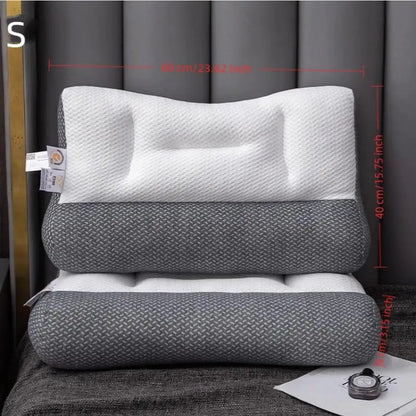 Cervical Support Sleep Aid Reverse Traction Zoned Design With Soy Fiber Knitted Core Home/Dorm Use Orthopedic Pillow