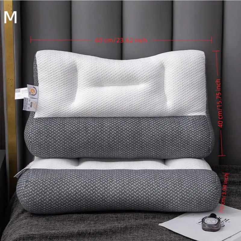 Cervical Support Sleep Aid Reverse Traction Zoned Design With Soy Fiber Knitted Core Home/Dorm Use Orthopedic Pillow
