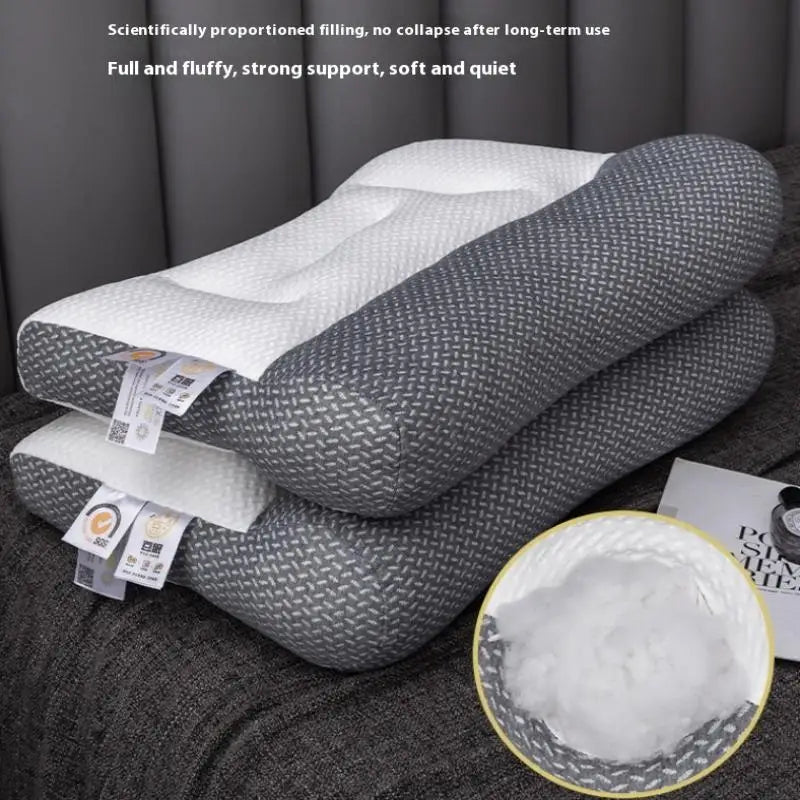 Cervical Support Sleep Aid Reverse Traction Zoned Design With Soy Fiber Knitted Core Home/Dorm Use Orthopedic Pillow
