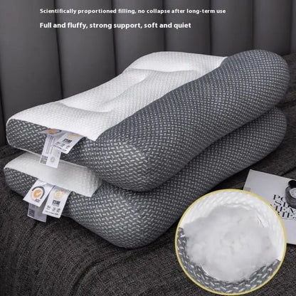 Cervical Support Sleep Aid Reverse Traction Zoned Design With Soy Fiber Knitted Core Home/Dorm Use Orthopedic Pillow