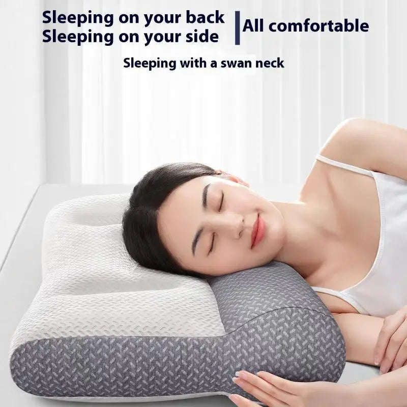 Cervical Support Sleep Aid Reverse Traction Zoned Design With Soy Fiber Knitted Core Home/Dorm Use Orthopedic Pillow