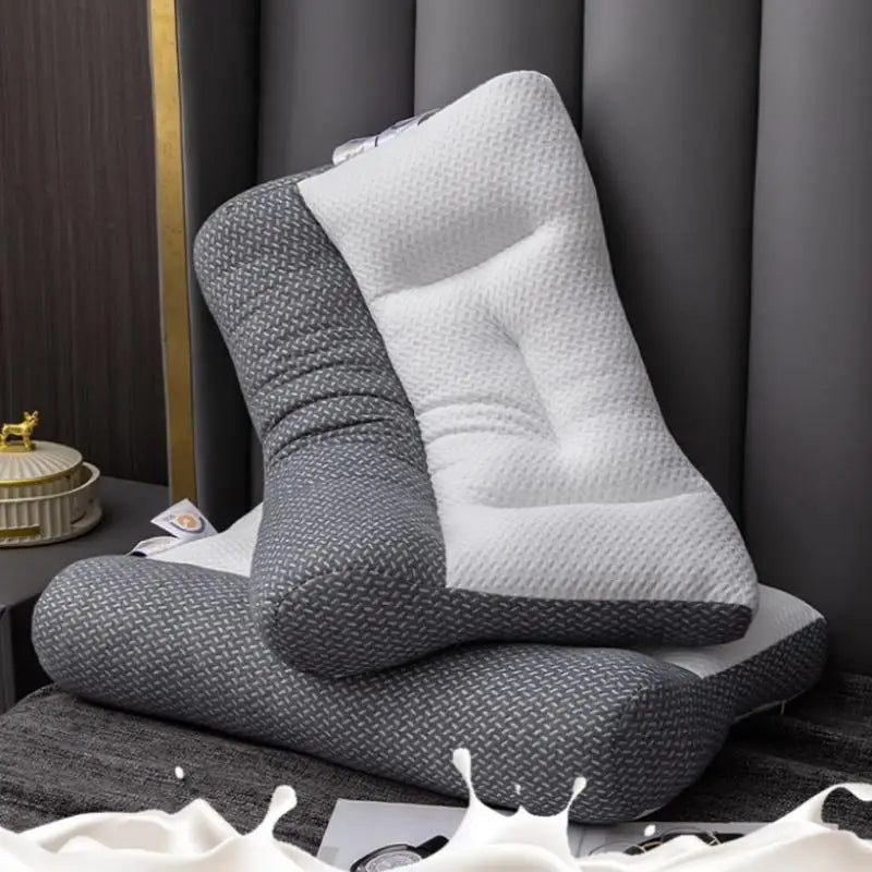 Cervical Support Sleep Aid Reverse Traction Zoned Design With Soy Fiber Knitted Core Home/Dorm Use Orthopedic Pillow