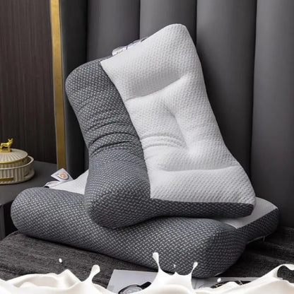 Cervical Support Sleep Aid Reverse Traction Zoned Design With Soy Fiber Knitted Core Home/Dorm Use Orthopedic Pillow